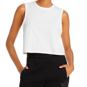 Alexander Wang White Muscle Tee Crop Top